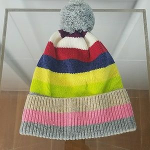 New! Gap Merino Wool Blend Hat Striped With Tags